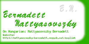 bernadett mattyasovszky business card